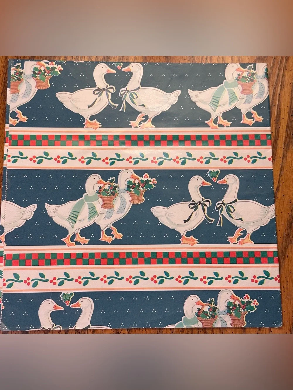 Gift wrap ribbon goose vintage